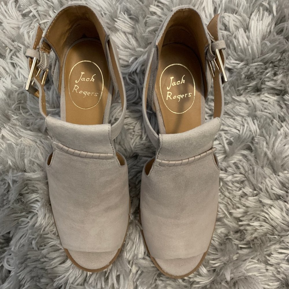 Jack Rogers Dove Gray Open Toe Booties - Picture 2 of 5
